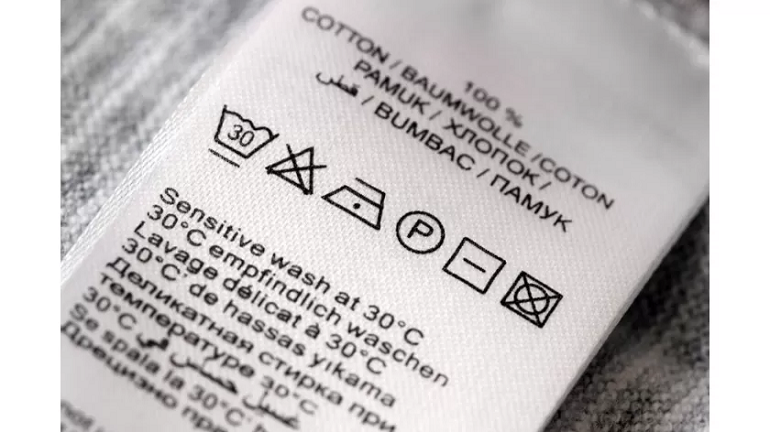Wash Label on clothes.