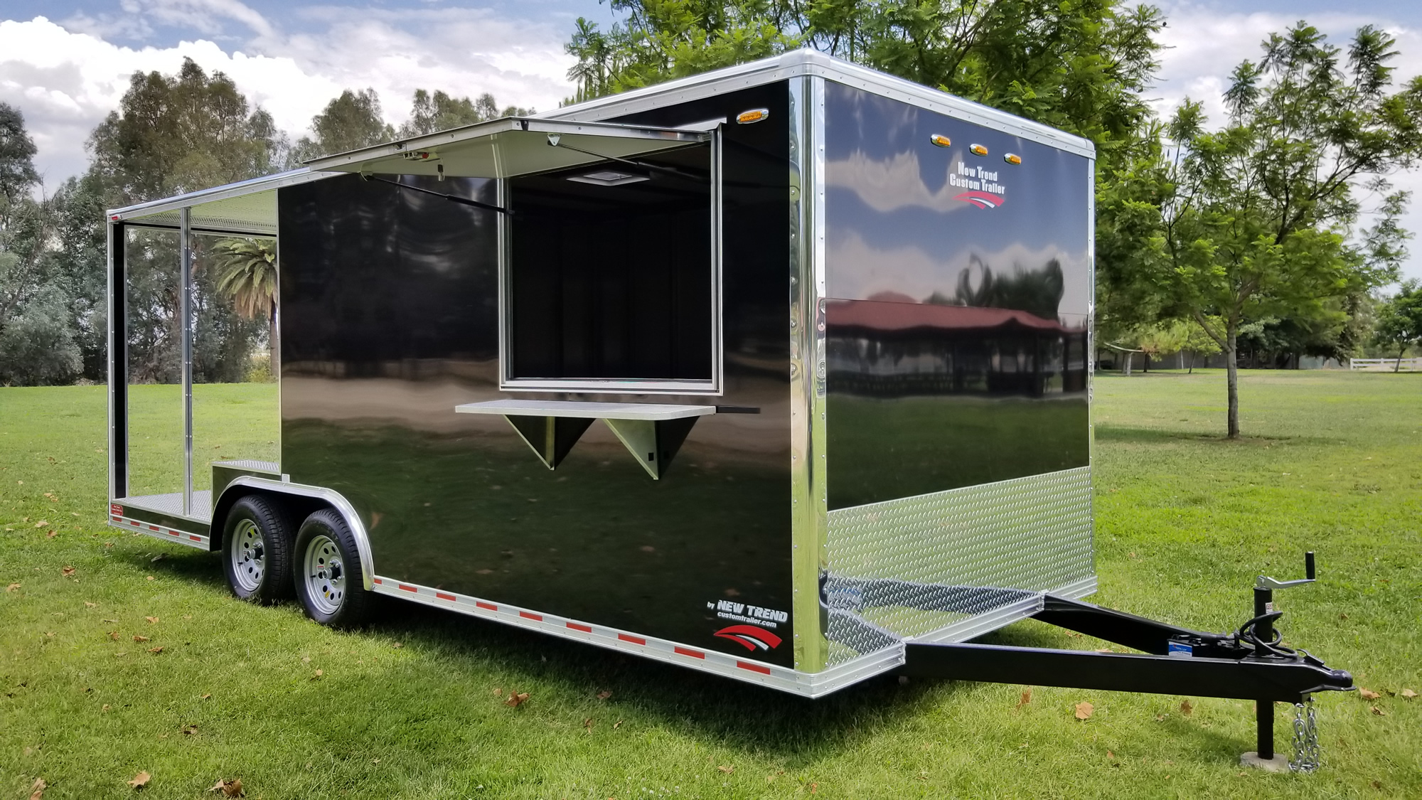 Large black enclosed trailer