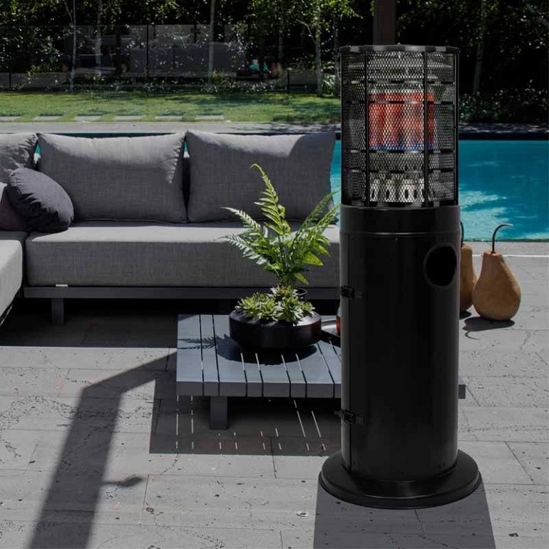 gas heater in the patio next to the pool